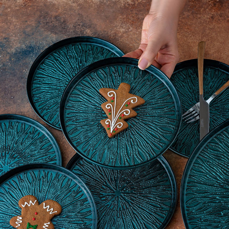 KARACA TEO 7-PIECE CAKE/DESSERT SET, GREEN