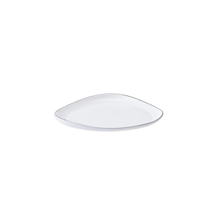 KARACA SKY BLACK-RIMMED 6-PIECE DESSERT SET, WHITE