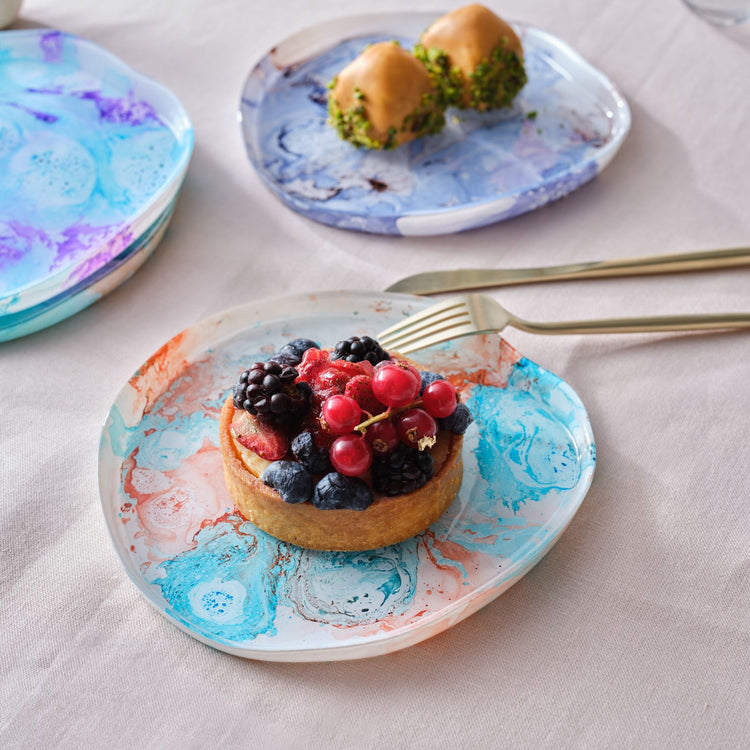 KARACA EBRU 18 CM 4-PIECE CAKE/DESSERT SET, MULTICOLOR