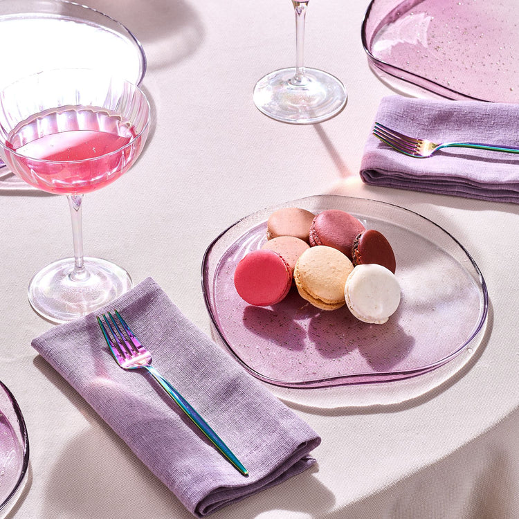 KARACA PETUNYA 6-PIECE GLASS CAKE SET, PURPLE