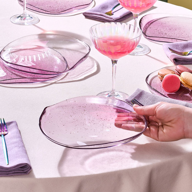 KARACA PETUNYA 6-PIECE GLASS CAKE SET, PURPLE