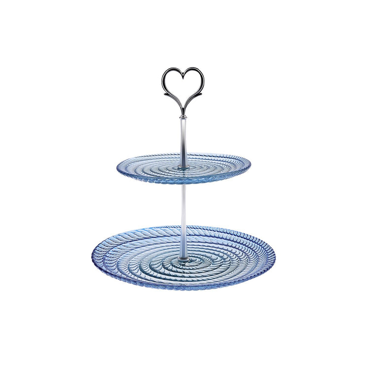 KARACA MINI 7-PIECE GLASS CAKE/PASTA SET, BLUE