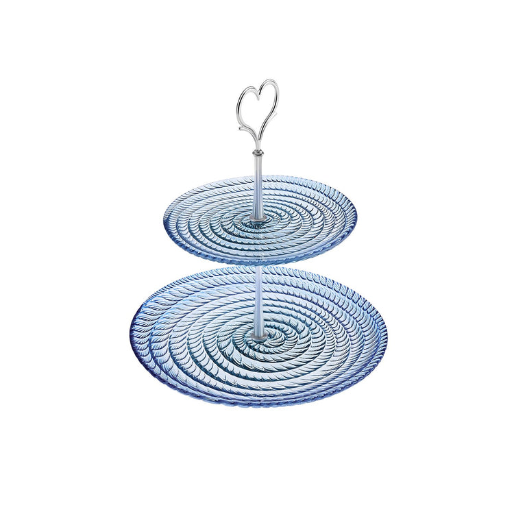 KARACA MINI 7-PIECE GLASS CAKE/PASTA SET, BLUE