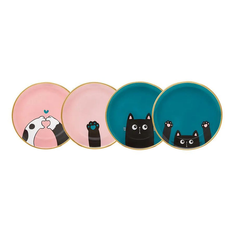 KARACA PAWS 4-PIECE CAKE/DESSERT SET
