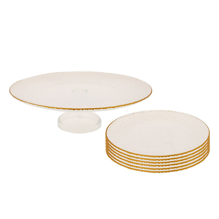 KARACA TUANA 7-PIECE CAKE/DESSERT SET, GOLD