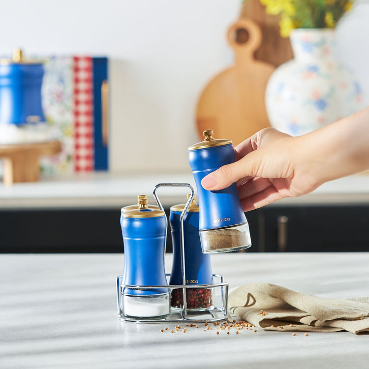 KARACA BLUE BERRY 5-PIECE SPICE SET, BLUE