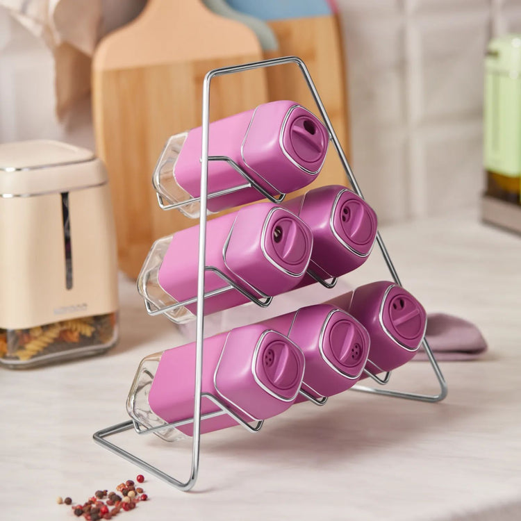 KARACA HORIZON 7-PIECE TRIANGULAR SPICE SET, PURPLE
