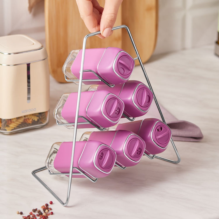 KARACA HORIZON 7-PIECE TRIANGULAR SPICE SET, PURPLE
