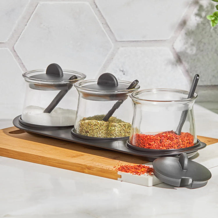 KARACA SERENA 7-PIECE SPICE SET, BLACK
