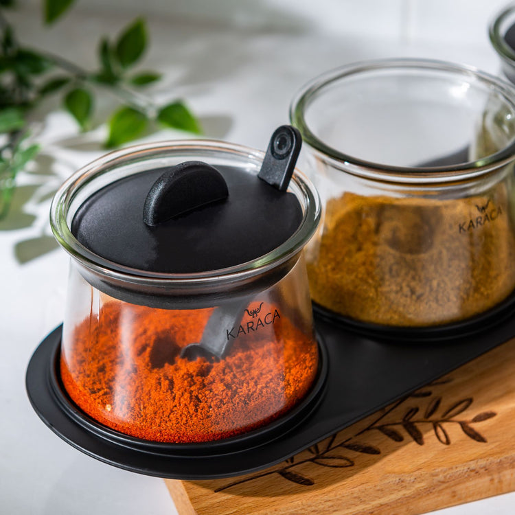 KARACA SERENA 7-PIECE SPICE SET, BLACK