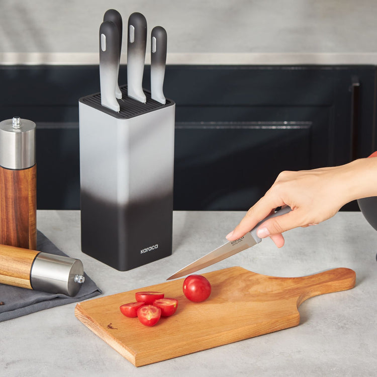 KARACA MOONLIGHT SQUARE 6-PIECE KNIFE SET, GRAY