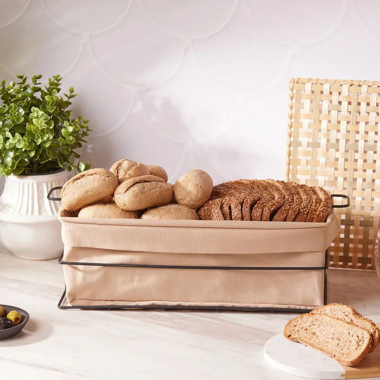 KARACA FONTE CREAM BREAD BASKET LARGE,