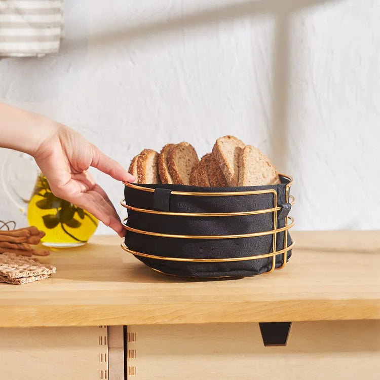 KARACA LUCY GOLD BREAD BASKET, GOLD