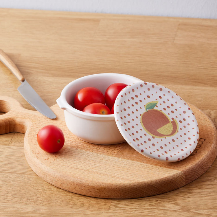 KARACA POLKA DOT ORANGE BREAKFAST BOWL with LID , MULTICOLOR