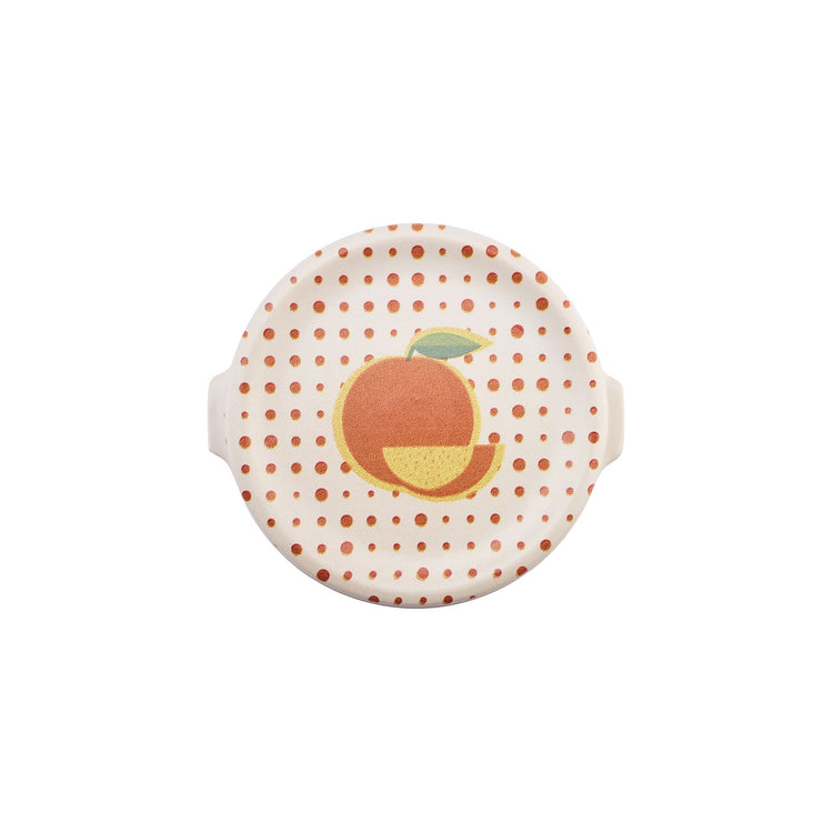 KARACA POLKA DOT ORANGE BREAKFAST BOWL with LID , MULTICOLOR
