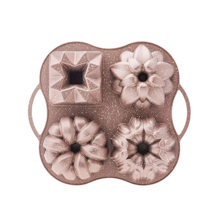 KARACA CAKE PRO 4-PIECE CAST IRON CAKE PAN SET, ROSE GOLD