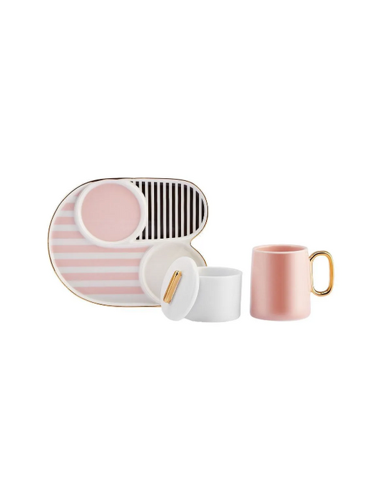 KARACA JULES PINK 80 ML 2 PERSON COFFEE CUP SET, PINK