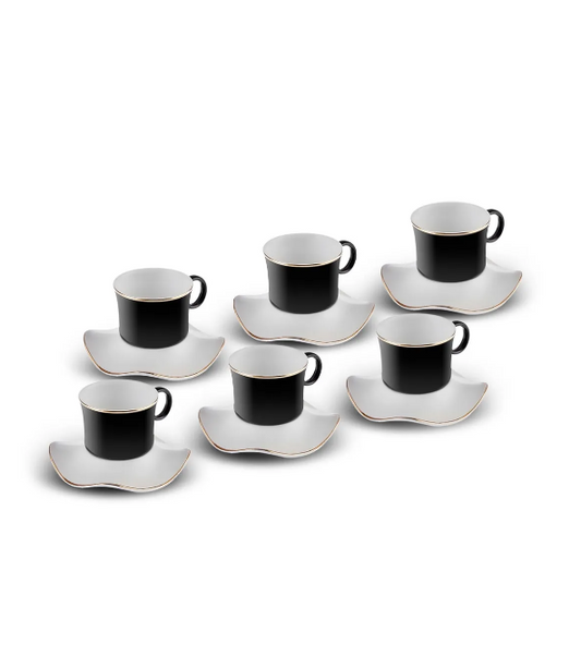 KARACA TORBA BLACK 6-PERSON COFFEE CUP, BLACK