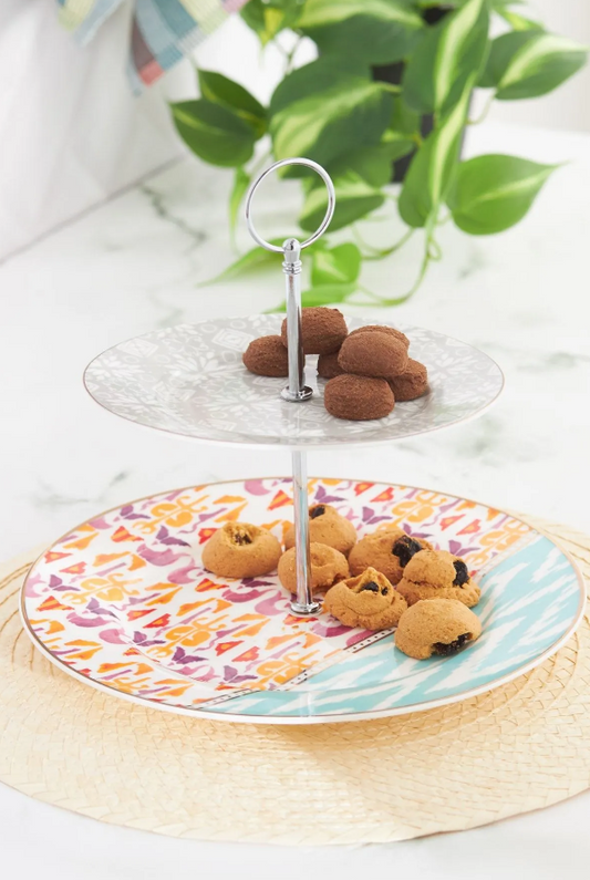 KARACA IBIZA TIERED COOKIE STAND, MULTICOLOR