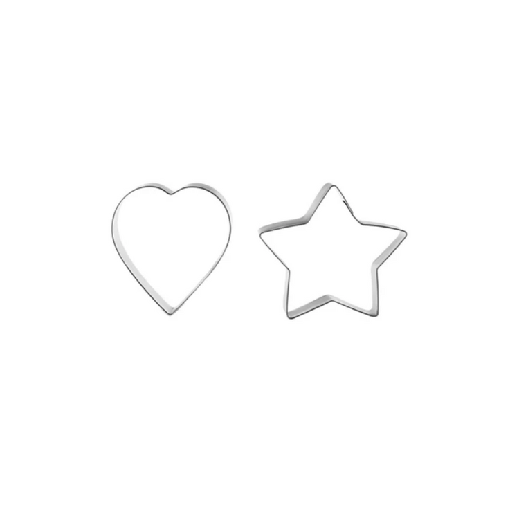 KARACA NEW YEAR 23 STAR-LOVE 2-PIECE COOKIE CUTTER SET, METAL