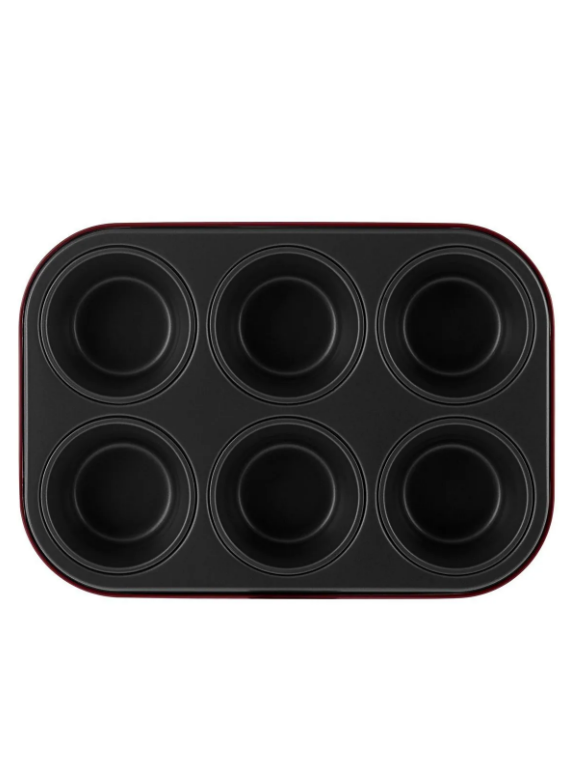 KARACA ROSSANA 6-PIECE MUFFIN MOLD, RED