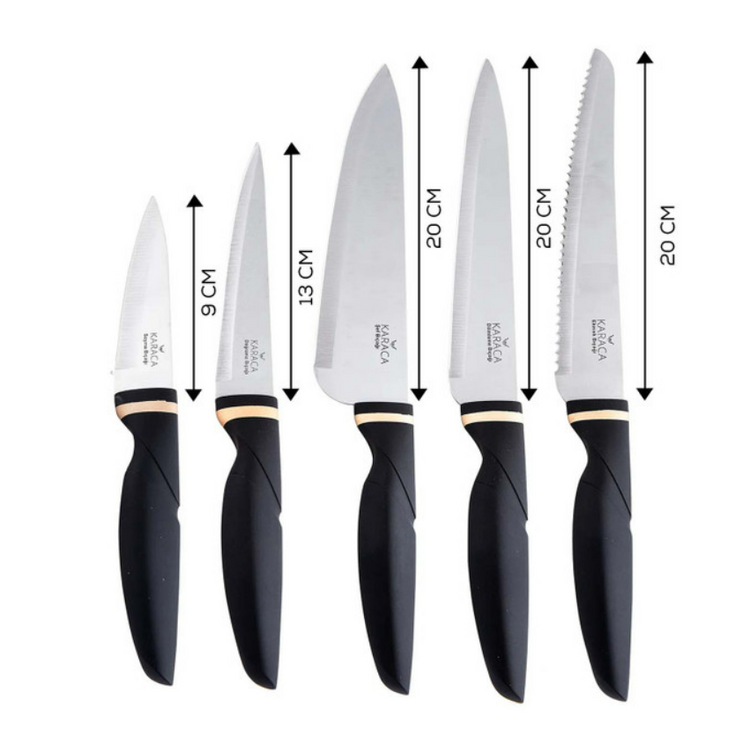 KARACA PROOFCUT 6-PIECE KNIFE SET, BLACK