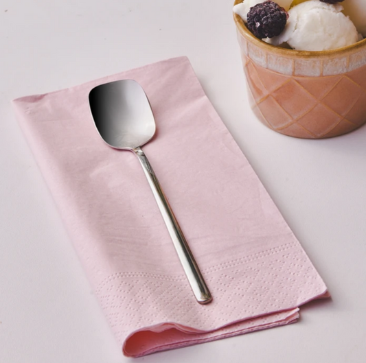 KARACA BEAD ICE CREAM SPOON, PLATINUM