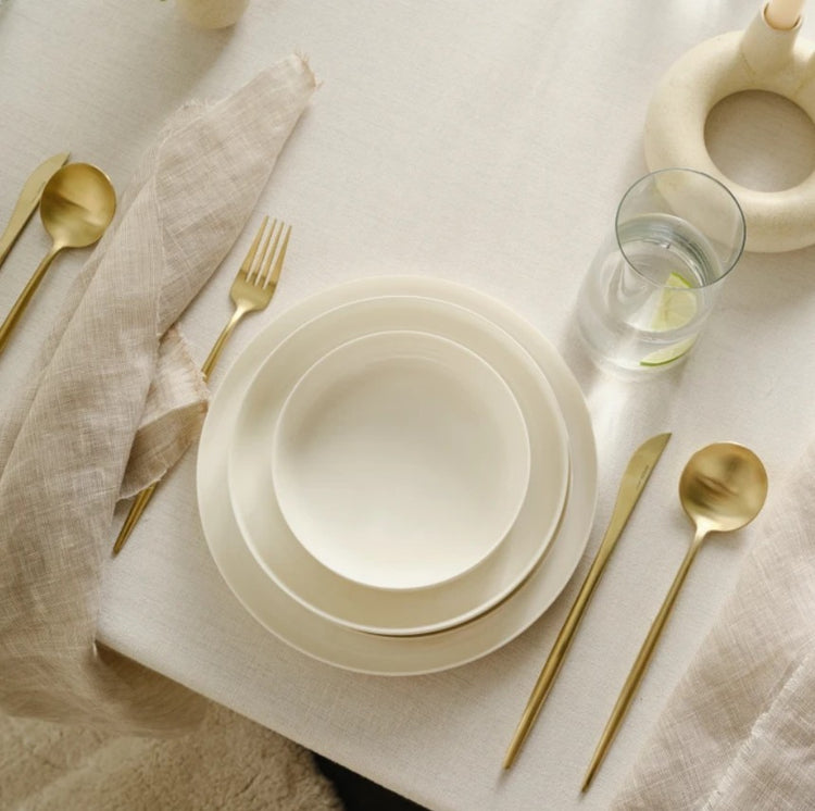 KARACA EARTH COLLECTION FINESSE 24-PIECE DINNER SET FOR 6 PEOPLE, WHITE