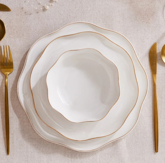 KARACA STREAM BONE MIA 20-PIECE DINNER SET FOR 6 PEOPLE, GOLD
