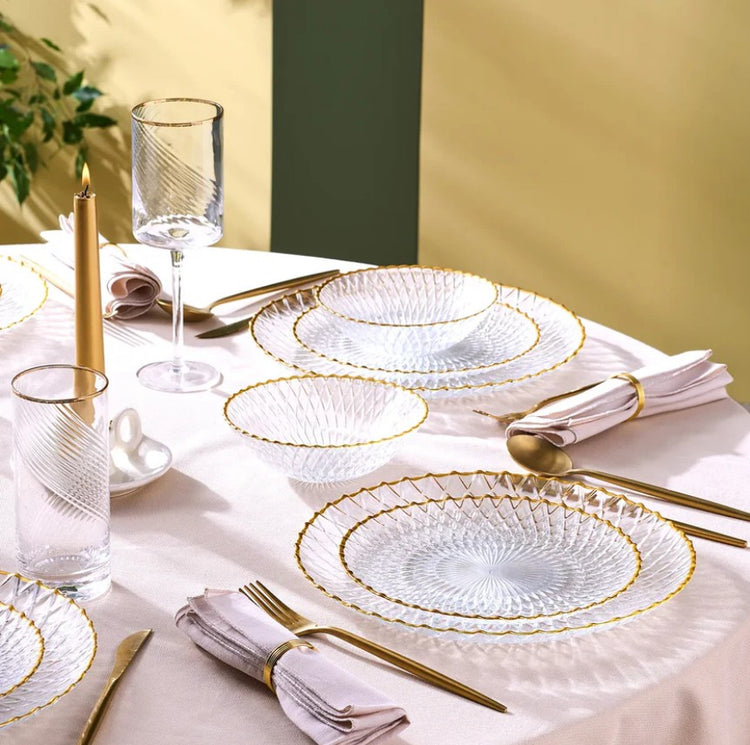KARACA ZELAZO GOLD RIM 18-PIECE 6-PERSON DINNER SET