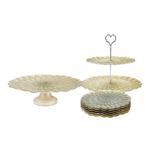 KARACA DAHLIA PINK 8-PIECE CAKE/DESSERT SET