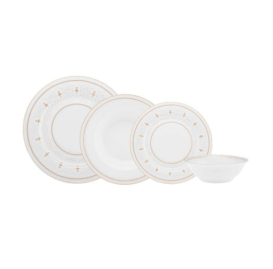 Karaca Elegance Bone Lucia White 24-Piece Dinner Set for 6 People