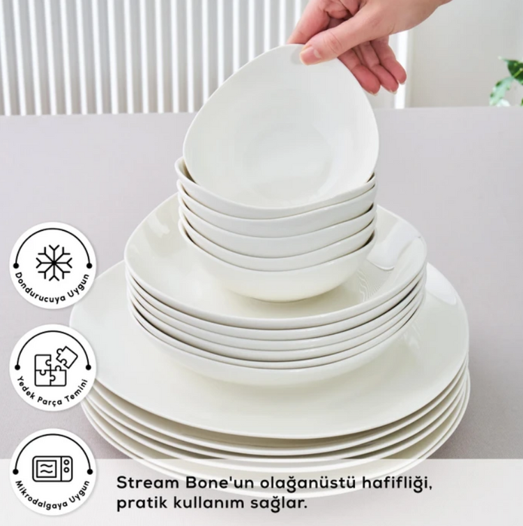 KARACA STREAM BONE RUBICON 18-PIECE 6-PERSON DINNER SET