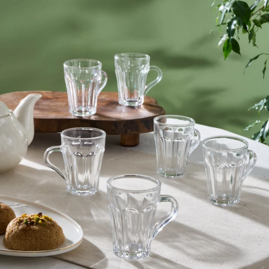 KARACA LEYLAK 6-PIECE TEA GLASS SET
