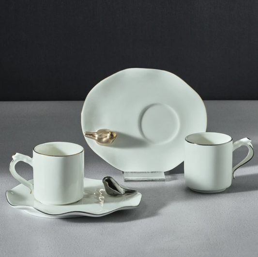 KARACA X MÜGE ANLI BIRDS 2-PERSON COFFEE CUP SET 90 ML