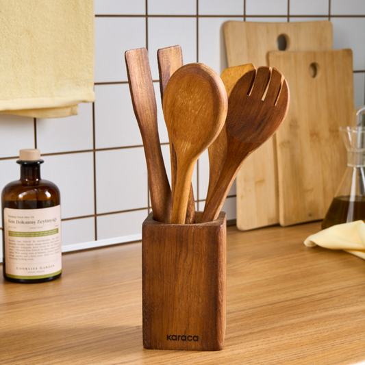 KARACA SIERRA AKASYA 5 PIECE SERVING SET WITH STAND