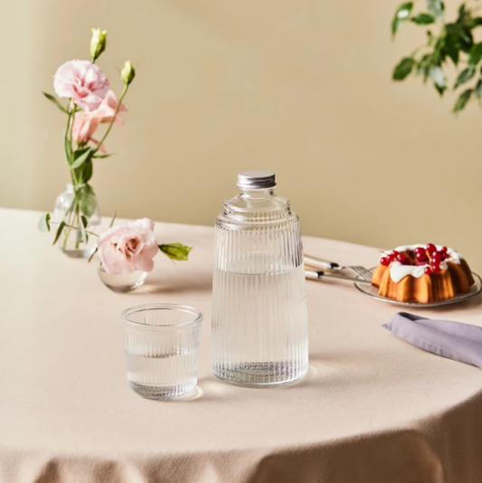 KARACA LILLE TRANSPARENT GLASS BEDSIDE CARAFE