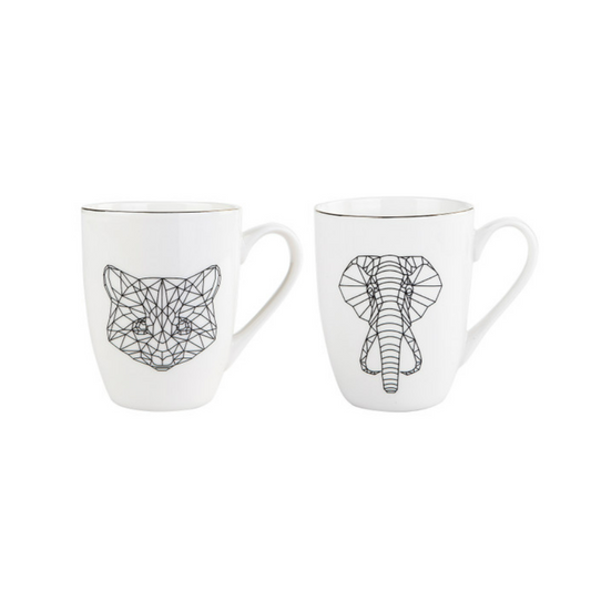 KARACA DRAFT CAT 2-PIECE MUG SET