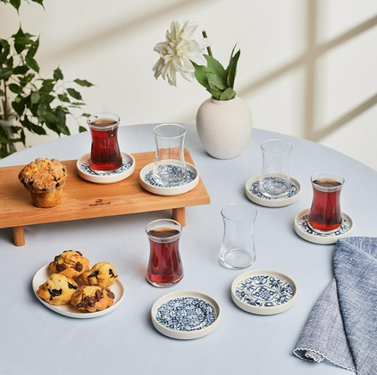 KARACA MAVILI 170 ML 12-Piece TEA SET, BLUE