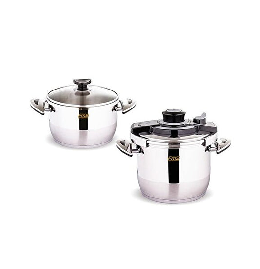 FMS MERKUR 4+6 LT TWIN PRESSURE POT SET BLACK