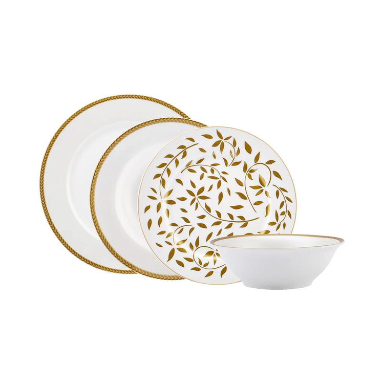 KARACA ROSEANNE GOLD 24-PIECE 6-PERSON PORCELAIN DINNER SET