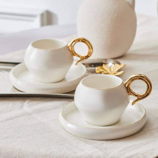 KARACA VENUS GOLD 2-PERSON LARGE-SIZE 135 ML COFFEE CUP SET