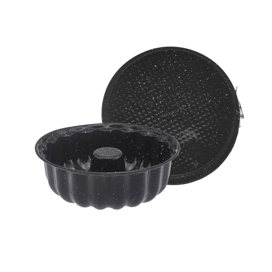 KARACA LOTUS 2-PIECE CAKE PAN SET, BLACK