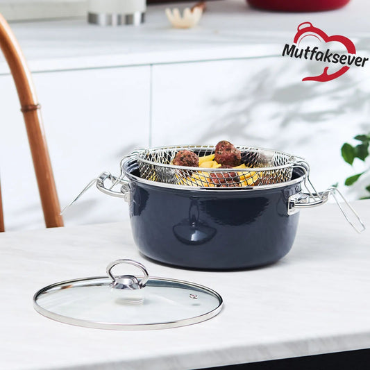 Karaca Mutfaksever Enamel Frying Pan Anthracite