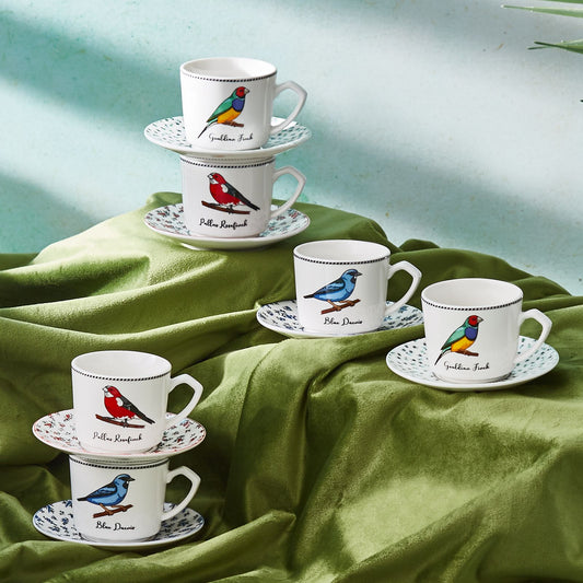 KARACA VOGEL 6 PERSON COFFEE SET, MULTICOLOR