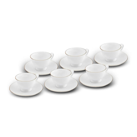 KARACA LILY 6 PERSON 80 ML COFFEE CUP SET, WHITE