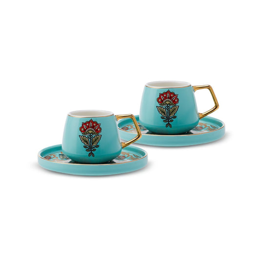 KARACA KARENA 2-PERSON COFFEE CUP SET GREEN