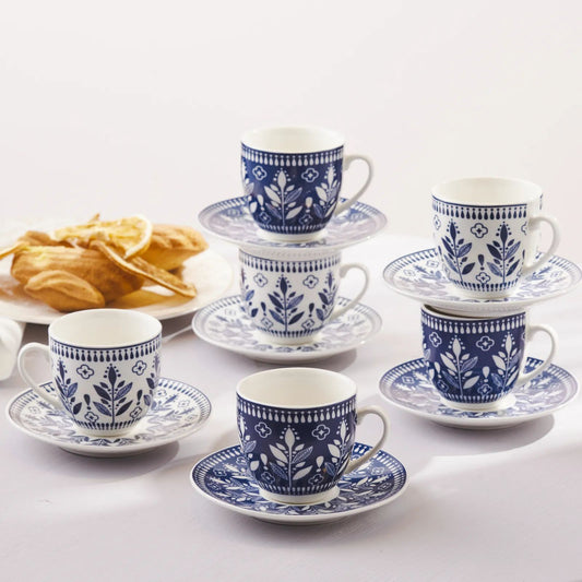 KARACA PEYKER 6-PERSON 85 ML COFFEE CUP SET, BLUE