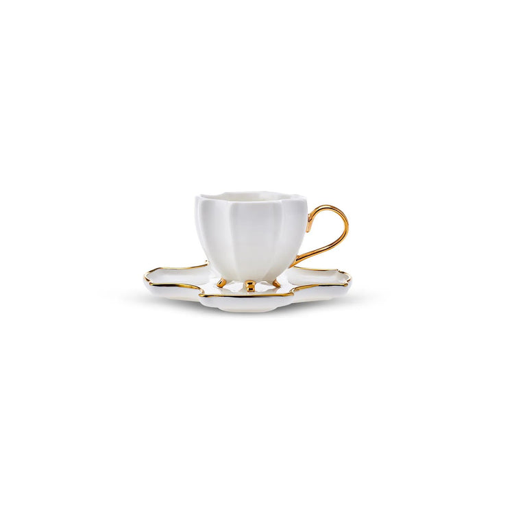 KARACA IVORY 2-PERSON COFFEE CUP, WHITE