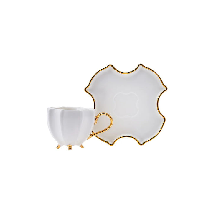 KARACA IVORY 2-PERSON COFFEE CUP, WHITE